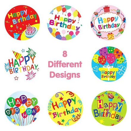 Стикер «Happy Birthday», круглый