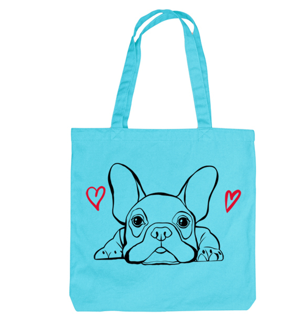Тканевая сумка "Французский бульдог - любовь"