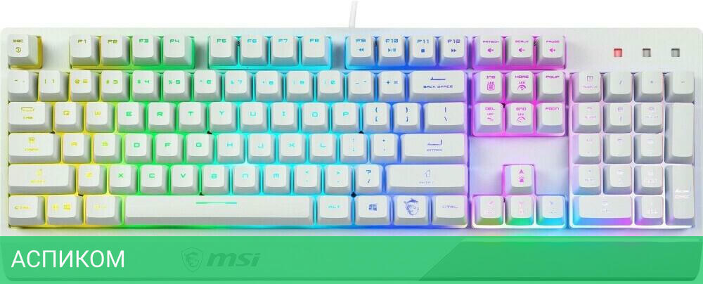 Клавиатура MSI Vigor GK30 белый (S11-04RU304-CLA)