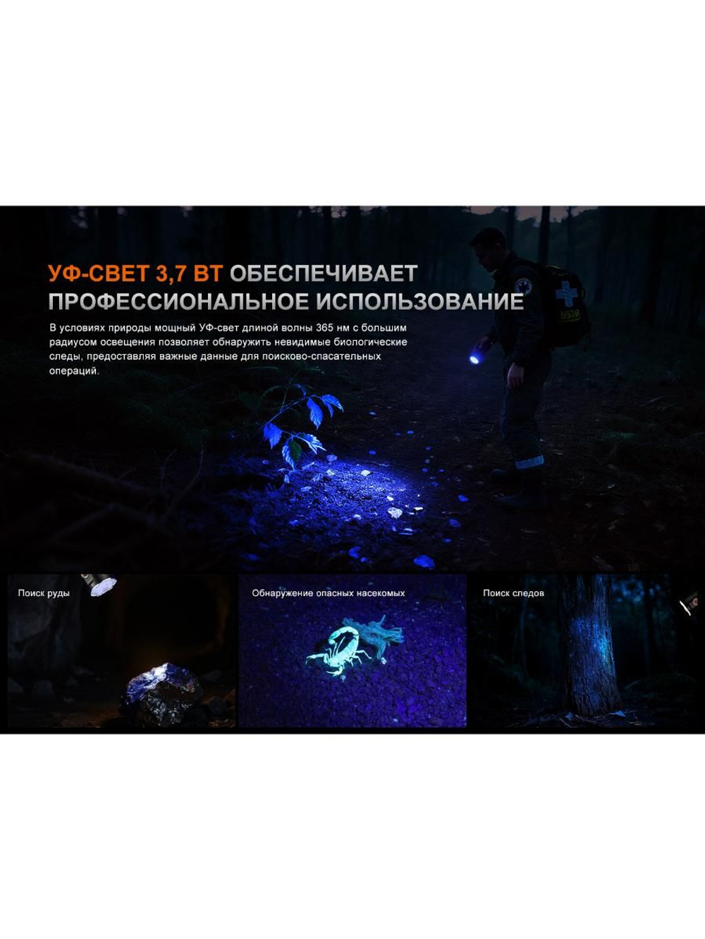 Фонарь Fenix поисковый LR35R Pro 10000 люмен