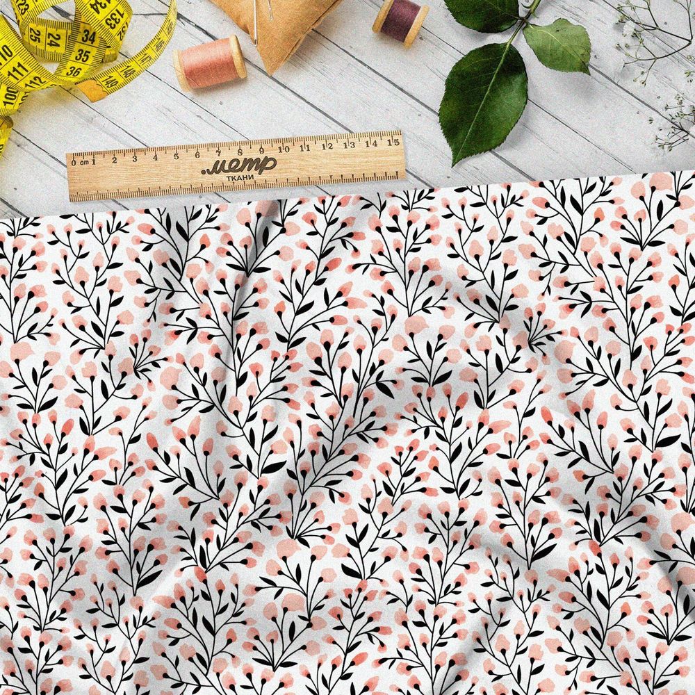 Ткань муслин цветочный рисунок с летним цветком