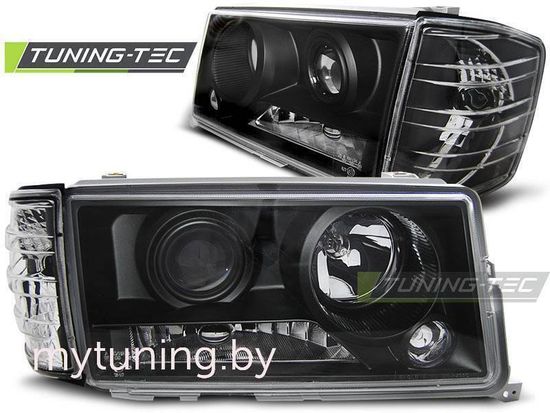 Передние фары black для Mercedes C W201