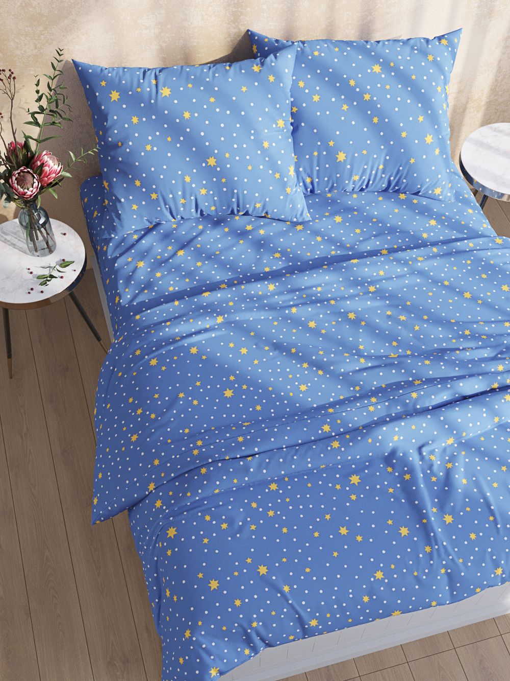 Простынь перкаль Сказка "Зимние звезды" 200x215 см