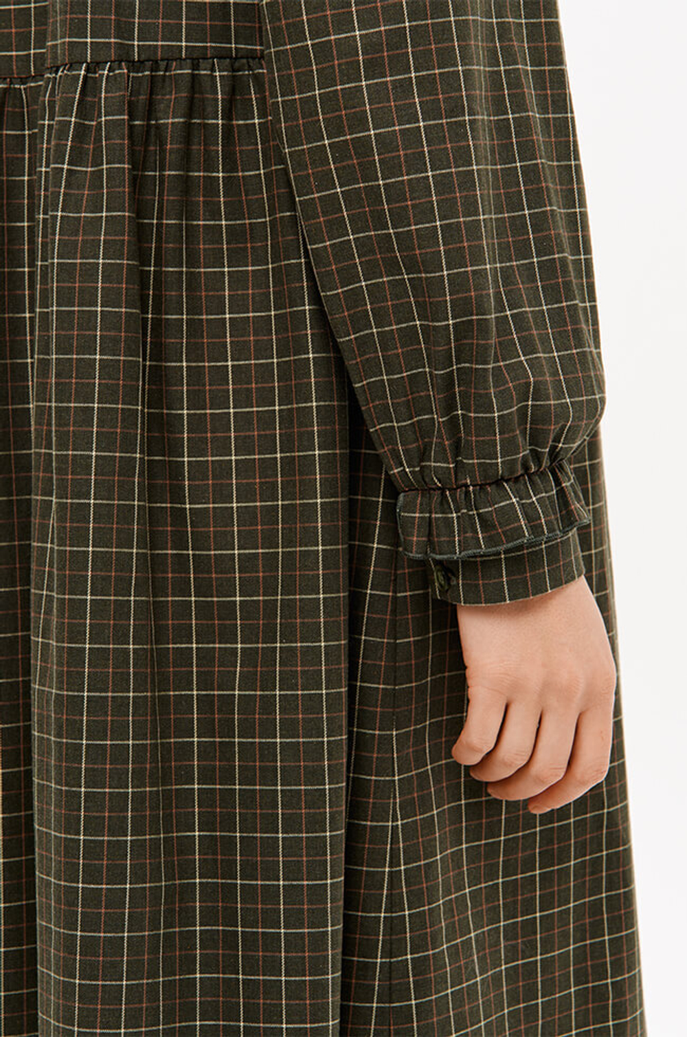 51713 Платье женское (хаки клетка)