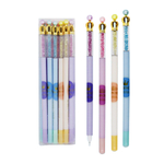 Ручка гелевая, пиши-стирай, Basir, синие чернила, серия "Princess", разноцветный корпус со стразами