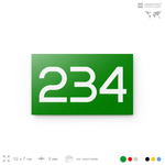 Номер на дверь 234, табличка на дверь для офиса, квартиры, кабинета, аудитории, склада, зеленая 120х70 мм, Айдентика Технолоджи