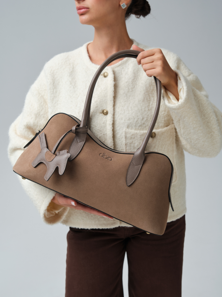 Замшевая сумка Jockey DBR 31168 серо-коричневый