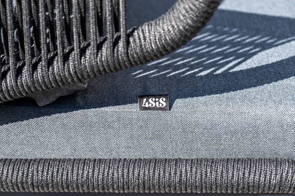 "Милан" лаунж-зона 4-местная плетеная из роупа (веревки), каркас алюминиевый темно-серый, роуп темно-серый