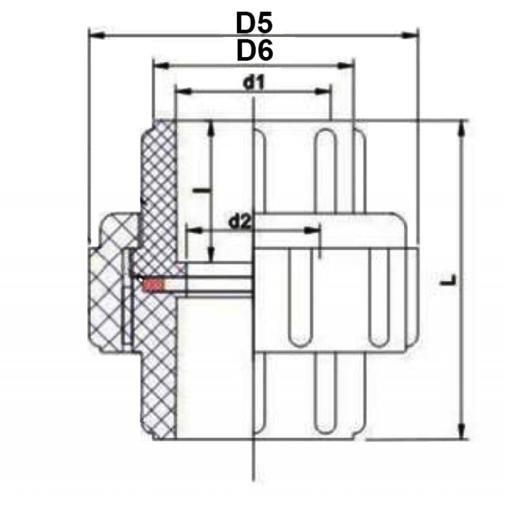 Муфта разъемная ПВХ 1,6 МПа d_ 20/UD6N01020/