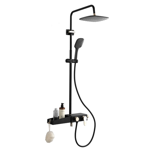 Душевая стойка Azario AZ-801-2 черный / золото