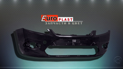 Передний бампер черный Ford Focus 2 2007-2009 Panther Red Черная Пантера