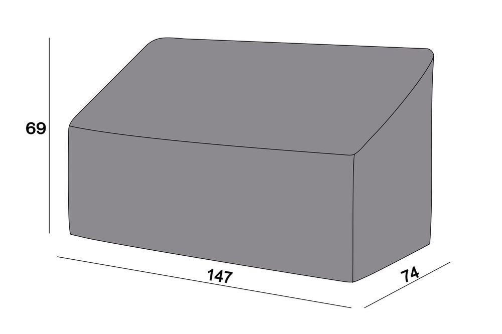 Защитный чехол на диван Канны, двухместный, цвет серый
