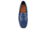 GUCCI Interlocking Collection Leather Loafers Men"s Blue