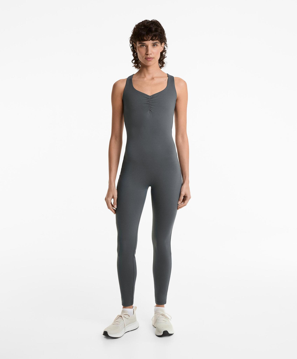 Oysho Длинный комбинезон Comfortlux, масляный синий