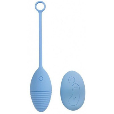 Виброяйцо Relentless Seeker с пультом ДУ 10 режимов голубое