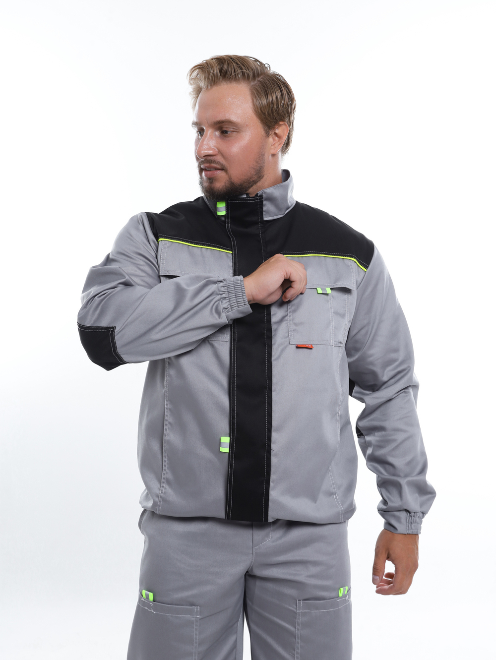 Костюм Nerss «Практик», куртка + полукомбинезон. Серый с черным