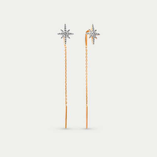 Серьги золотые с фианитами