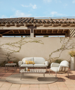 Уличный журнальный столик Joncols из алюминия с бежевой отделкой Ø 113 x 65 см