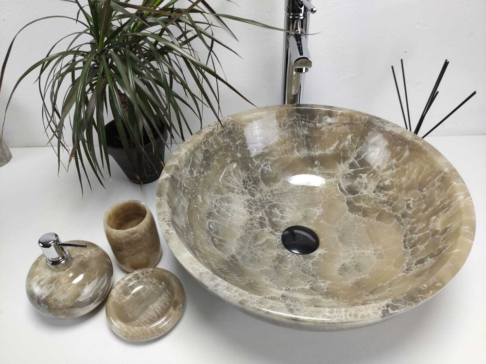 Раковина из оникса Bowl Grey Medium TinLip BO-60908 45*45*17