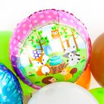 Шар (18"/46 см) Круг, Лесные зверята, Розовый