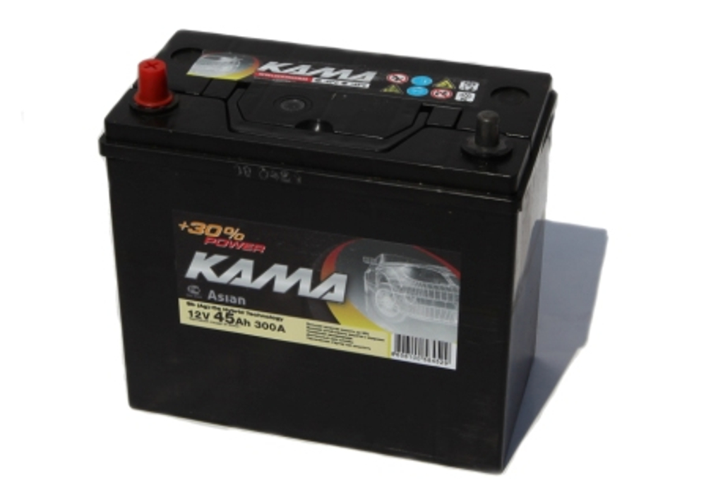 Аккумулятор 6СТ-45 А.ч., п.п., L+, КАМА ASIAN (з-д Sombor, Сербия)
