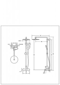 Душевая колонна со смесителем для душа Bravat Palace