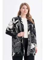 Кардиган трикотажный мягкий черно-белый