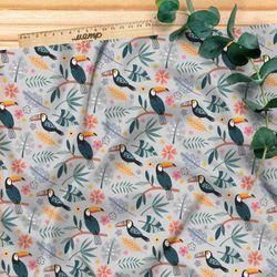 Ткань сатин тропический какаду