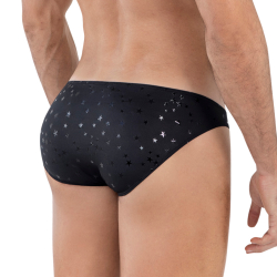 Мужские трусы слипы черные со звездочками Clever Moda ILLUSION BRIEF BIKINI 163311