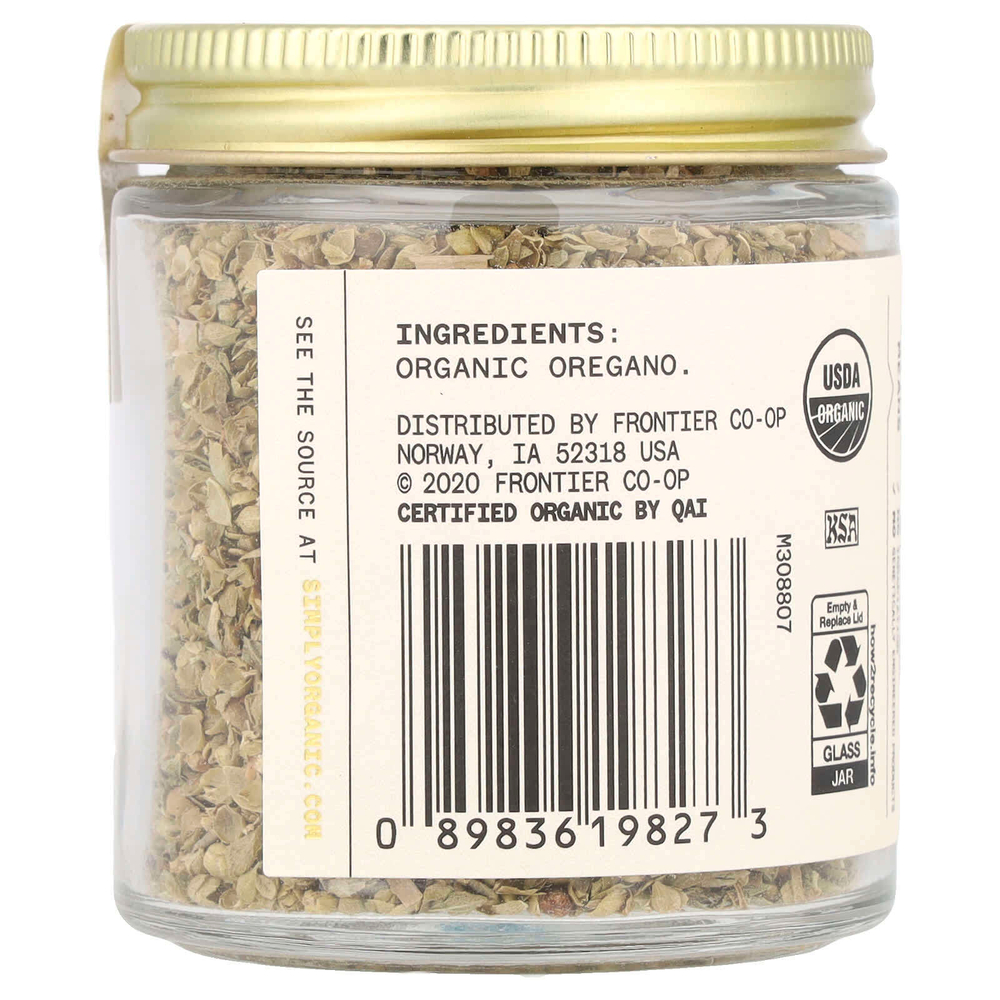 Simply Organic, Single Origin, турецкий орегано, 15 г (0,52 унции)