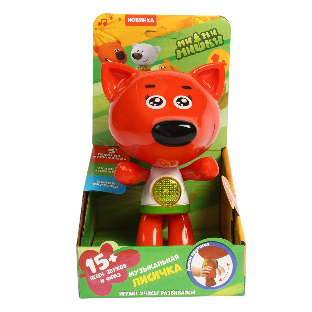 Лисичка "Ми-ми-мишки" 15 песен,звуков,фраз, сказка "Теремок" лапки-трещотки, свет. HT852-R (Умка)