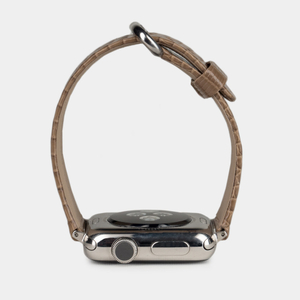 Ремешок для Apple Watch 44/45/46 mm из кожи ящерицы, цвета кофе