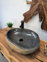 Раковина из речного камня RS-65906 60х43х14 из натурального камня