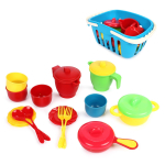 Пластмассовый игрушечный набор "Посуда с корзинкой", РР 2015-001