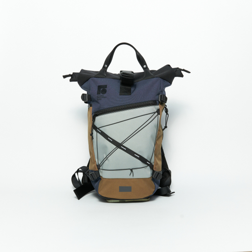 Рюкзак Rolltop Grubo 500 M светло-серый/бежево-коричневый/чернильный