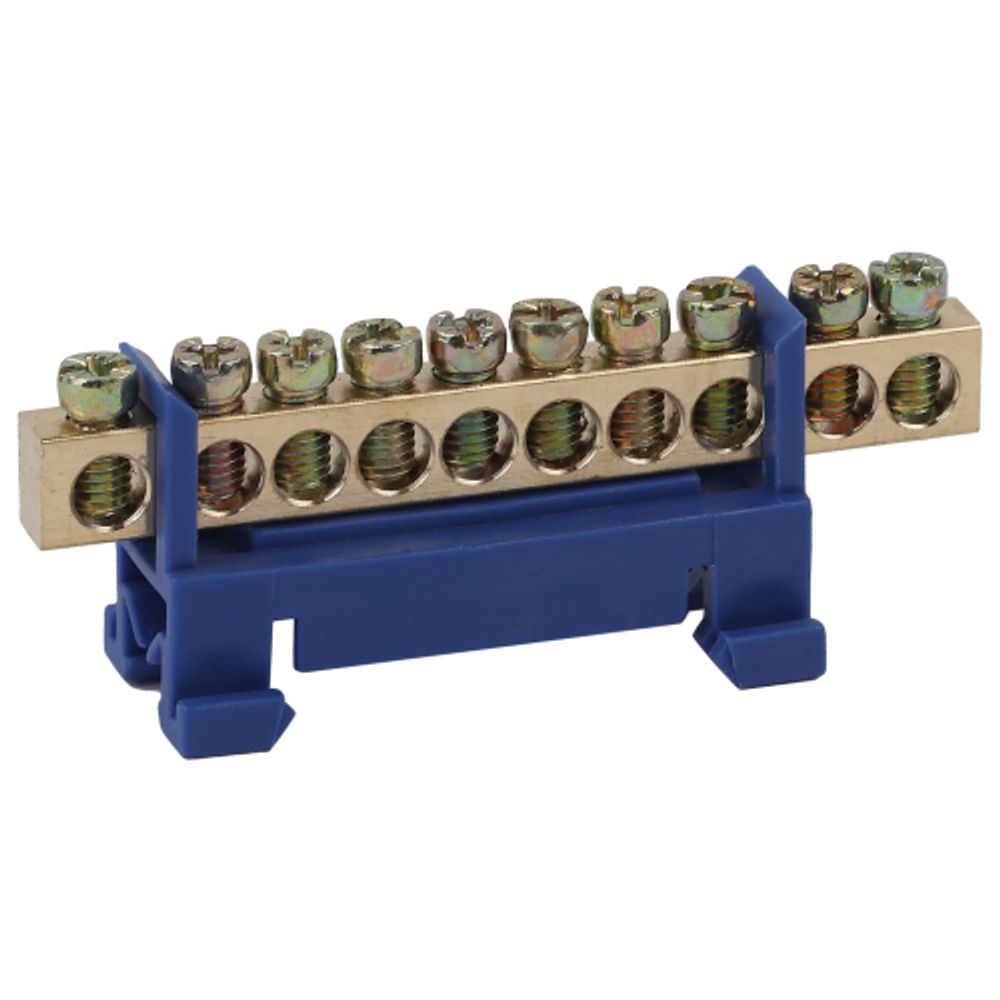 Шина ЭРА NO-222-77-1 N ноль в изоляторе типа стойка ШНИ 6х9-10-Д-Синий | Шины N, PE, PEN