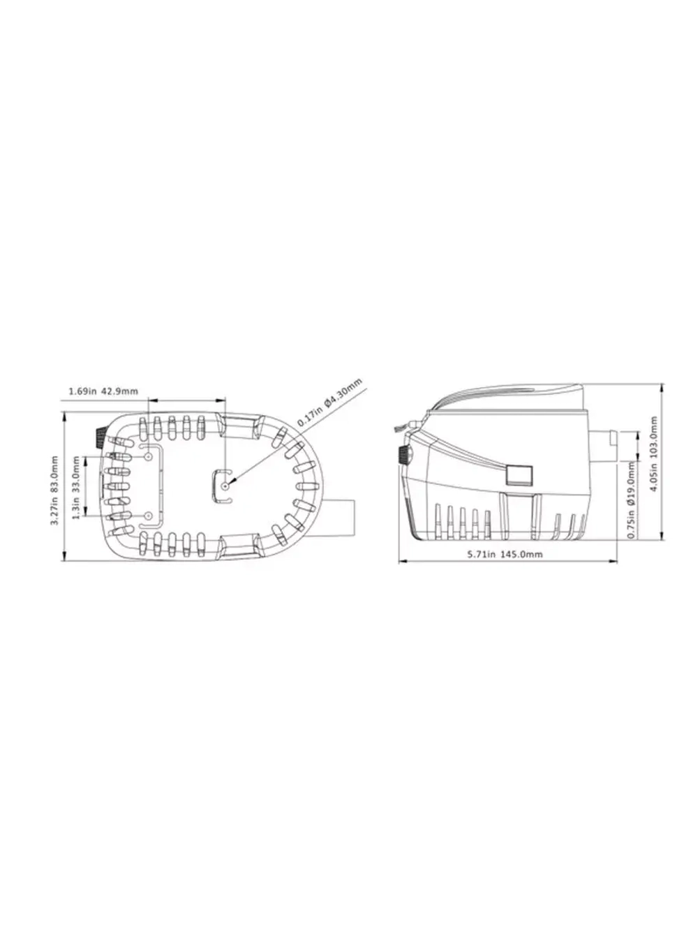 Помпа в/о 12B 600GPH auto (920(1м)-2108 л/ч)