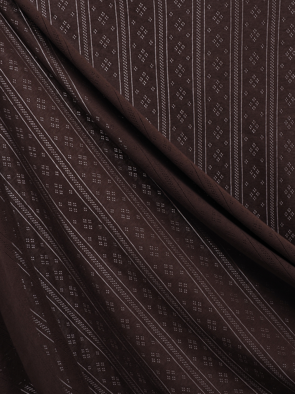 Рибана ажурная цвет шоколад, хлопок с эластаном