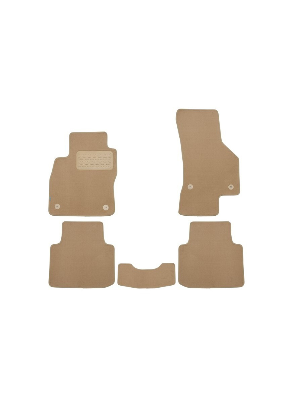 Коврики в салон для SKODA Superb, 2015-2019, 2019-, седан, 5 шт. (текстиль, бежевые) KLEVER04451822112KH