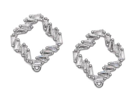 Швензы-гвоздики Клевер 17,5мм, с кристаллами