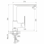 Смеситель для кухни 35k MIXLINE ML26-032 "Life" высокий излив боковая ручка