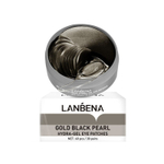 Патчи для глаз Lanbena с золотом и черным жемчугом гидрогелевые Gold Black Pearl Hydra-Gel Eye Patches 60 шт