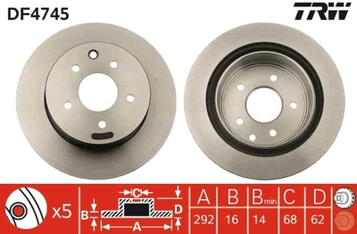 TRW - DF4745-TRW - Brake Disc