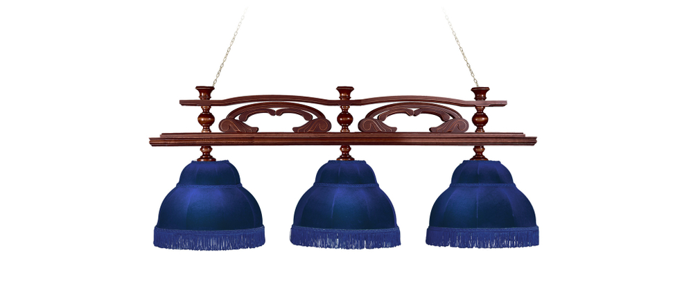 Лампа Венеция 3пл. ясень (№3,бархат зеленый,бахрома желтая,фурнитура золото)