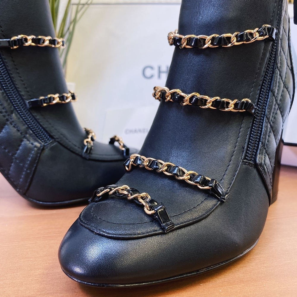 Кожаные ботильоны