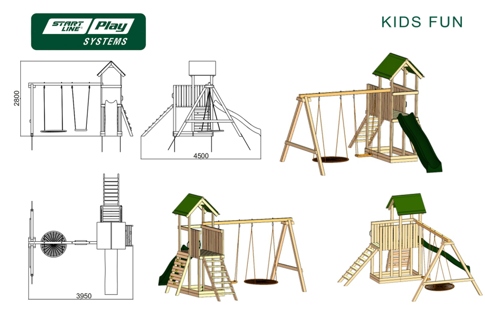 Детский городок KIDS FUN стандарт (green)