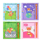 Блокнот детский Basir на замке, с ручкой, формат А6, серия "Лиса", переплет 7БЦ, 18*13.2 см, 48 листов, ассорти