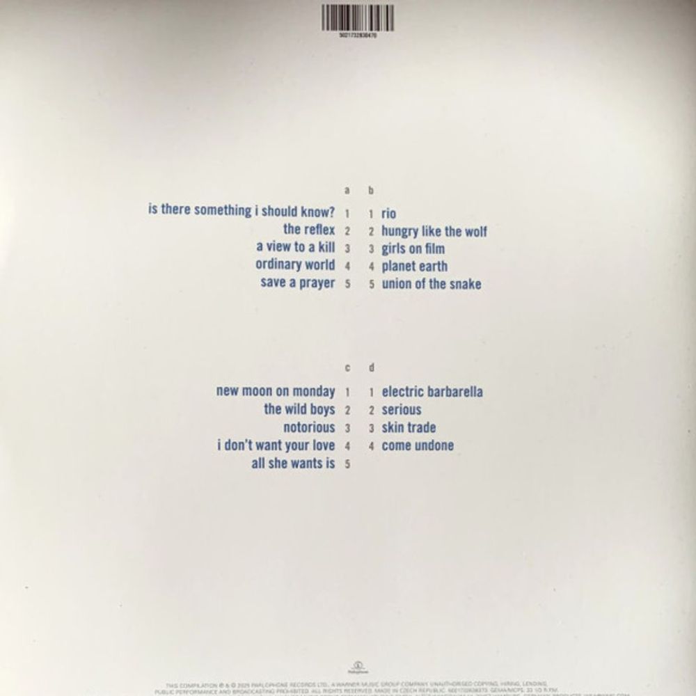 Duran Duran. Greatest. Remastered, 2025 (2 LP) Дюран Дюран. Новая запечатанная виниловая пластинка