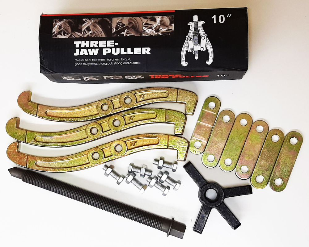 Съемник подшипников универсальный 2-3 х лапый шарнирный 10", 250 мм. двухсторонний для шкивов, шестерен, ступиц