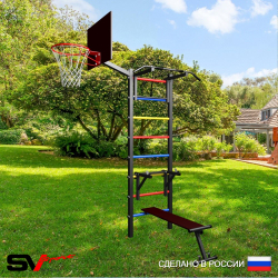 Уличная шведская стенка Sv Sport У429К (Турник/Стойка/Скамья/Щит баскет)